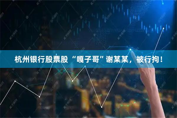 杭州银行股票股 “嘎子哥”谢某某，被行拘！